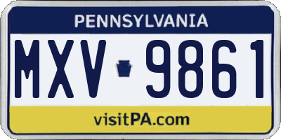 PA license plate MXV9861