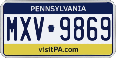 PA license plate MXV9869
