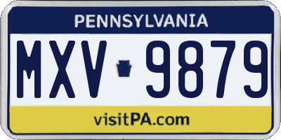 PA license plate MXV9879