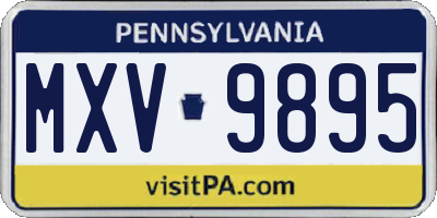 PA license plate MXV9895