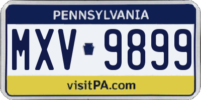 PA license plate MXV9899