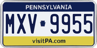 PA license plate MXV9955