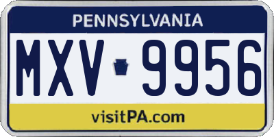 PA license plate MXV9956