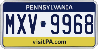 PA license plate MXV9968