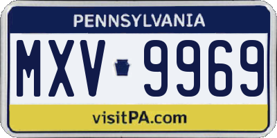 PA license plate MXV9969