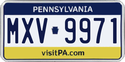 PA license plate MXV9971