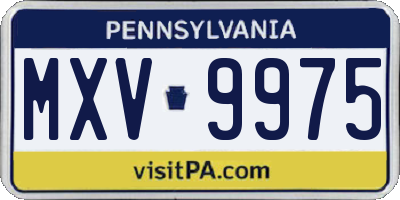 PA license plate MXV9975