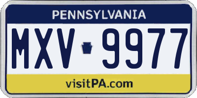 PA license plate MXV9977