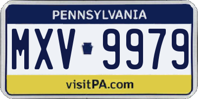 PA license plate MXV9979