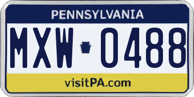 PA license plate MXW0488