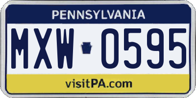 PA license plate MXW0595