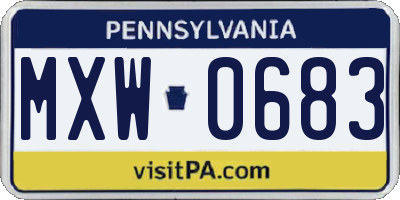 PA license plate MXW0683