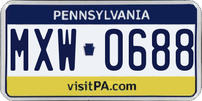 PA license plate MXW0688