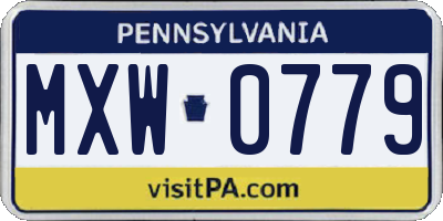 PA license plate MXW0779