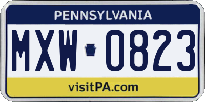 PA license plate MXW0823
