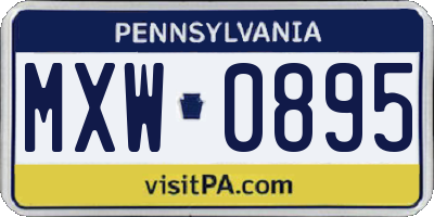 PA license plate MXW0895