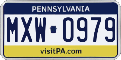 PA license plate MXW0979