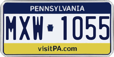 PA license plate MXW1055