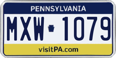 PA license plate MXW1079