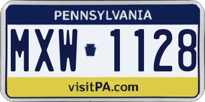 PA license plate MXW1128