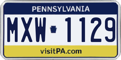 PA license plate MXW1129