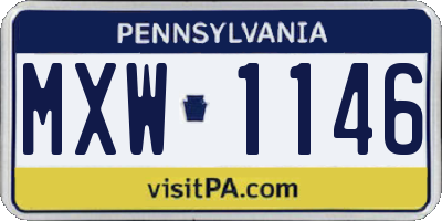 PA license plate MXW1146