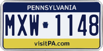 PA license plate MXW1148