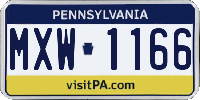 PA license plate MXW1166