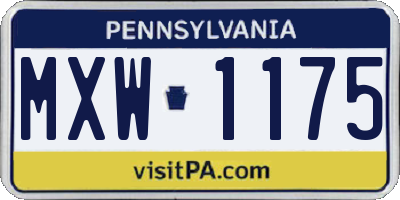 PA license plate MXW1175