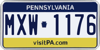 PA license plate MXW1176