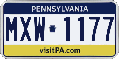 PA license plate MXW1177