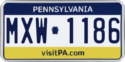 PA license plate MXW1186
