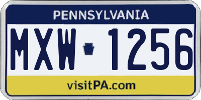 PA license plate MXW1256