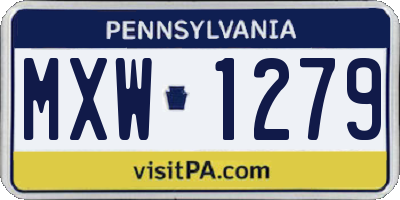 PA license plate MXW1279