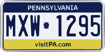 PA license plate MXW1295