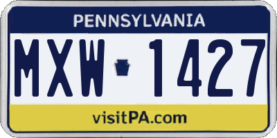 PA license plate MXW1427