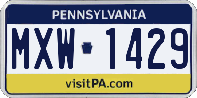 PA license plate MXW1429