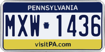PA license plate MXW1436