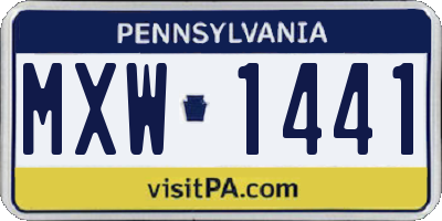 PA license plate MXW1441