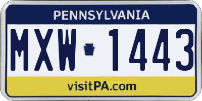 PA license plate MXW1443