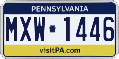 PA license plate MXW1446
