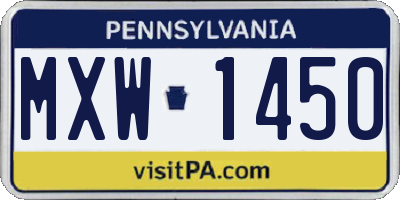 PA license plate MXW1450