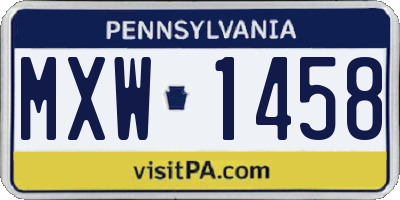 PA license plate MXW1458