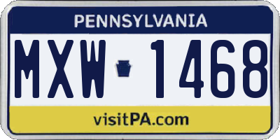 PA license plate MXW1468