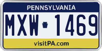 PA license plate MXW1469
