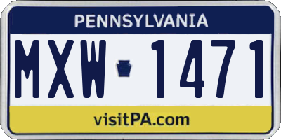 PA license plate MXW1471