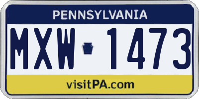 PA license plate MXW1473