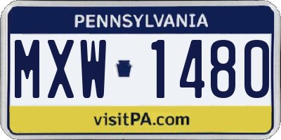 PA license plate MXW1480