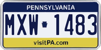 PA license plate MXW1483