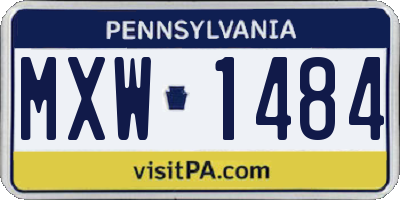 PA license plate MXW1484